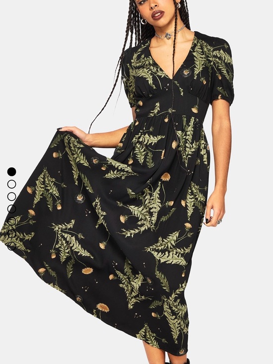 Disturbia Dresses & Skirts - Disturbia Cimora Dandelion Maxi Dress 10 NWT Puff Sleeve V Neck